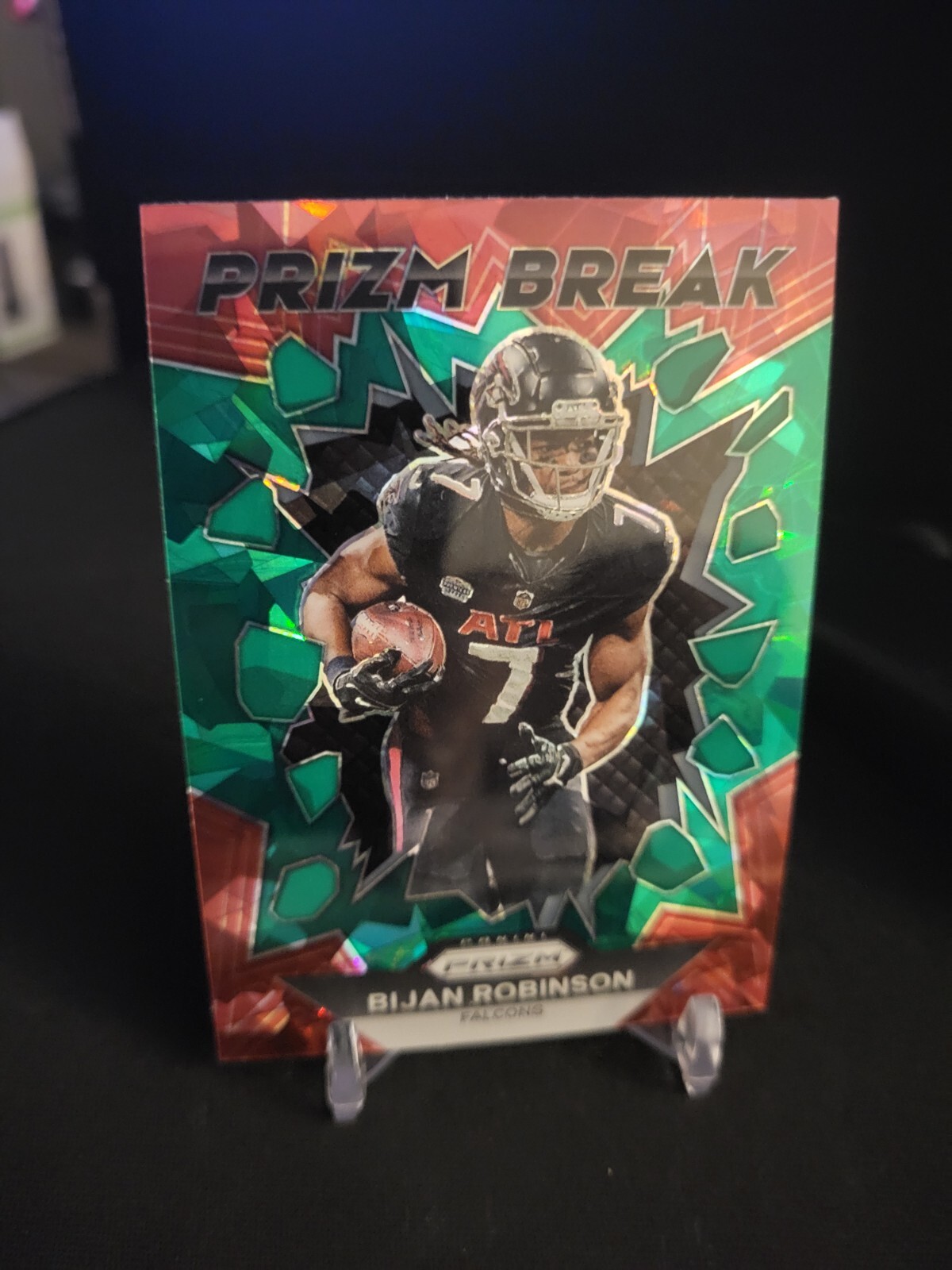 Bijan Robinson 2023 Panini Prizm Green Cracked Ice Rc Prizm Break #PB-8 RC