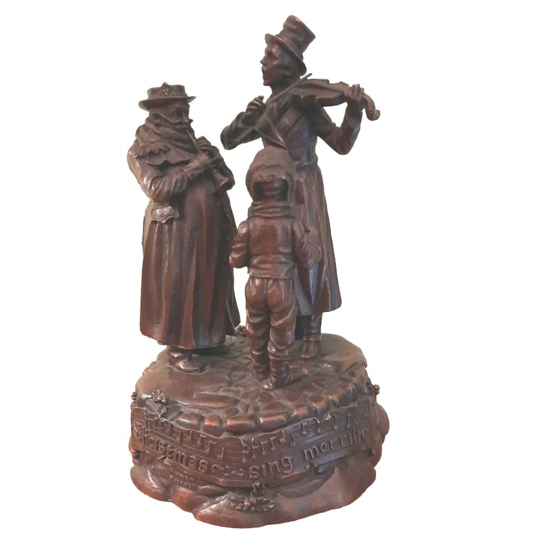 Solid Bronze Norman Rockwell Christmas Sculpture