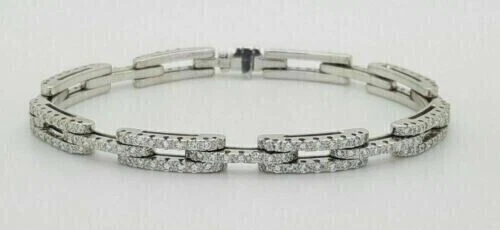 7.50 CT Rundschliff Künstlicher Diamant Tennis Armband 14K Weiß Vergoldet - Bild 2 von 4