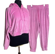 Victorias Secret Jogging Suit Womens Extra Large Pink Two Piece Track Suit Soft