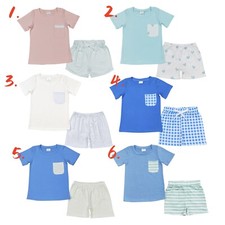 Summer Sibling Toddler Kids Boys Pocket Top Matching Shorts Outfit