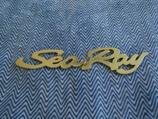 SEARAY SEA RAY BOAT MARINE SUNDANCER GOLD SCRIPT LOGO EMBLEM NAMEPLATE NEW