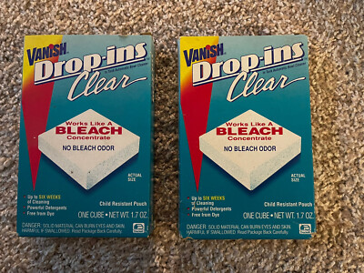 Lot Of Two Vintage Vanish Drop Ins Clear In Tank Automatic Bowl Cleaner 1.7 Oz E