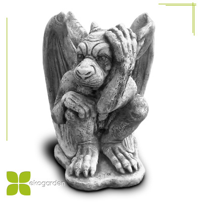 Steinfigur Gargoyle Torwächter Teufel Steinguß Gartendeko Figur Art-966 H-27cm