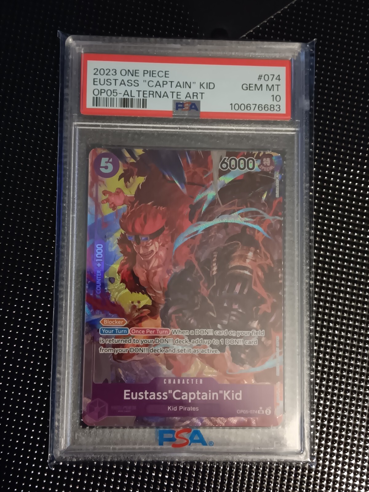 Eustass Captain Kid OP05-074 Alternate Alt Art One Piece Card PSA 10 English