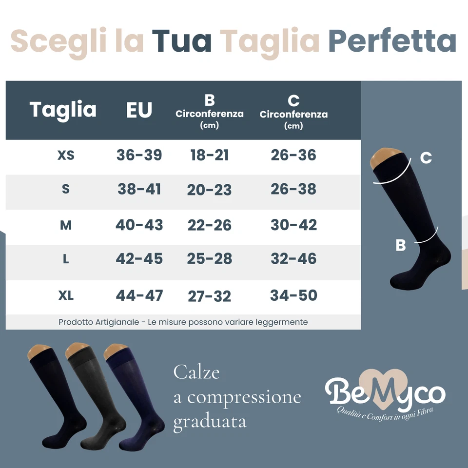 Calze Compressione Graduata Uomo Donna Calze Elastiche Sanitarie Gambaletti in - Immagine 2 di 4