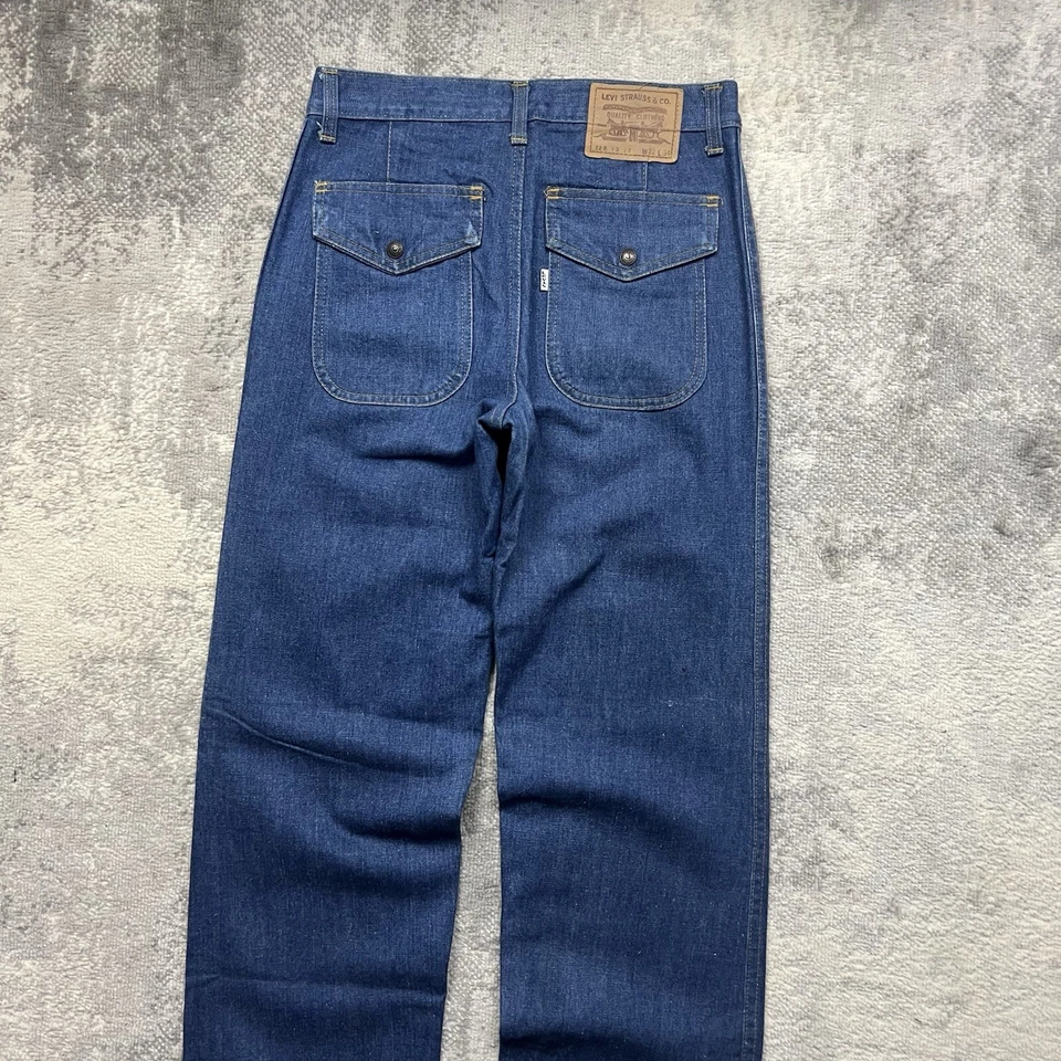 Vintage 1970s Levi’s 528 Blue Denim Jeans White Tab Size W32 X L36 Genuine - Image 2 of 4