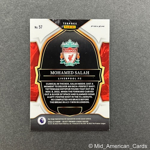 2023 Panini Select EPL Mohamed Salah Red Prizm Terrace #57 Liverpool - Picture 2 of 4