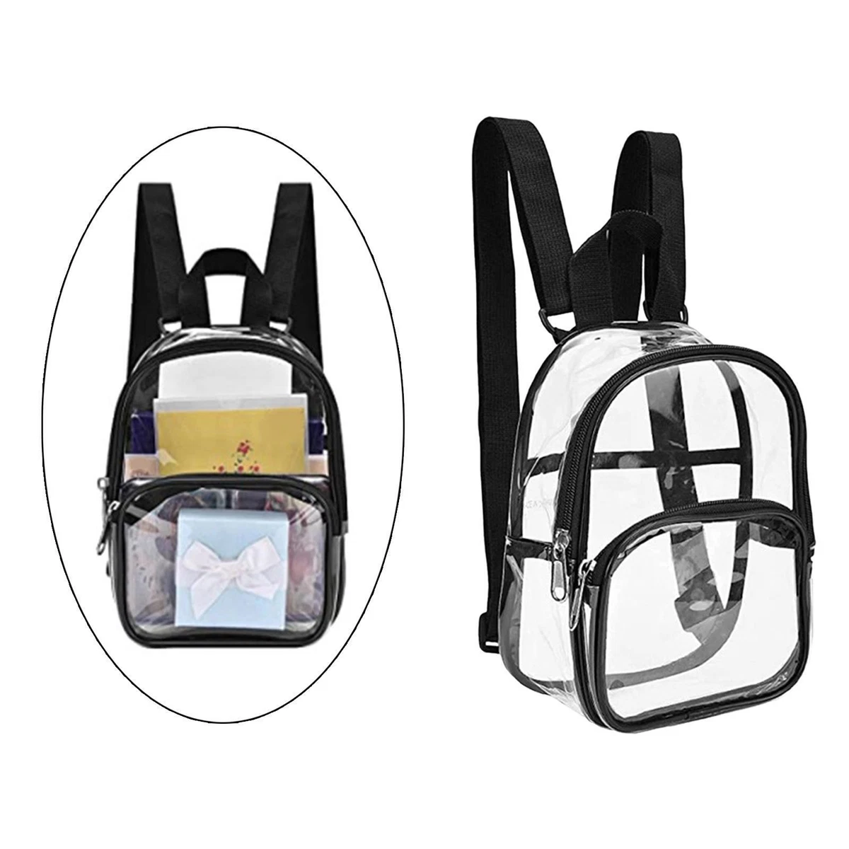 Clear Backpack School Bag Adjustable Strap for Sports Work School Women Men