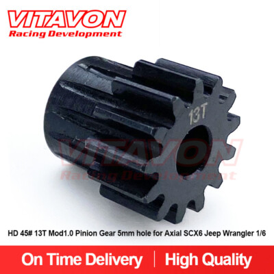 VITAVON HD 45#  13T Pinion Gear Mod 1.0  Bore 5mm for Axial SCX6 Arrma 6S Sledge