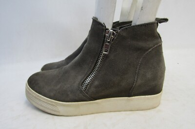 Steve Madden Womens Size 9 M Gray Suede Hidden Wedge Ankle Fashion Boots Bootie