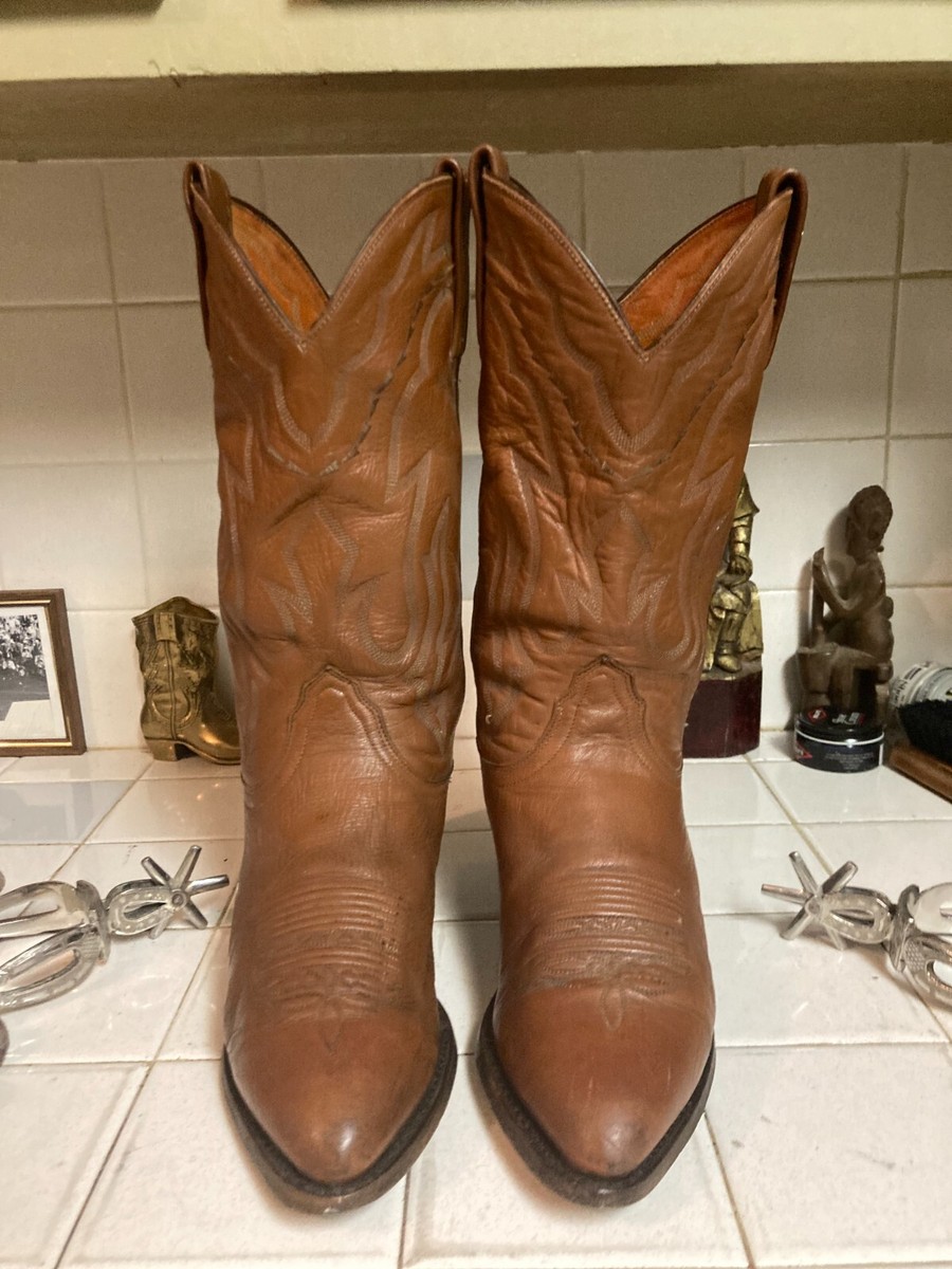 LUCCHESE MADE in USA BROWN VTG WESTERN COWBOY DANCEHALL  display picture 2