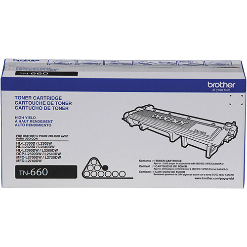 Cartucho de tóner negro de alto rendimiento Brother HL-L2380DW (TN660) (rendimiento de 2.600) - Imagen 2 de 3