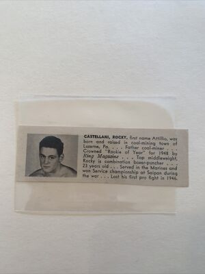 Rocky Castellani Luzerne Pennsylvania Middleweight 1950 WWIS Boxing Panel