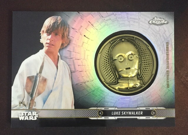 2019 Topps Star Wars Chrome Legacy Medallion Luke Skywalker 08/10 Black Parallel | eBay