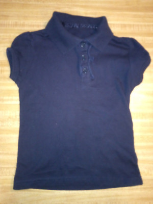 Authentic Galaxy Girl Size 5 Cotton Blend Navy Blue Uniform Polo Shirt