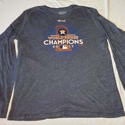 Houston Astros T-Shirt Mens Large Gray World Series Champions 2017
