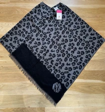 Marley Lilly Women's Monogrammed Leopard Poncho