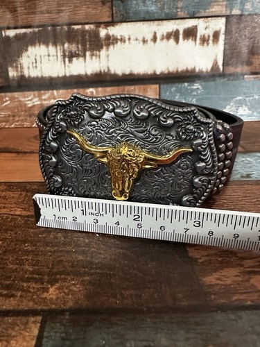 Long Horn Bull Belt 49 Inch New Country Cowgirl Farm Gift Mothers Day #2 - Picture 11 of 14