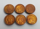 INDIAN HEAD CENT BUTTON COVERS SET OF 6 DATES 1889 - 1907