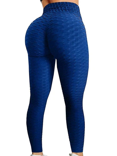 Hochtaillierte Damen-Yogahose Anti-Cellulite zerknitterte Butt-Leggings Push Up FITNESSSTUDIO - Bild 29 von 42
