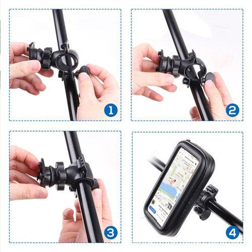 1pc Bike Phone Mount Holder Waterproof Phone Bag for (6.3 Inches Black) - 第 12/12 張圖片