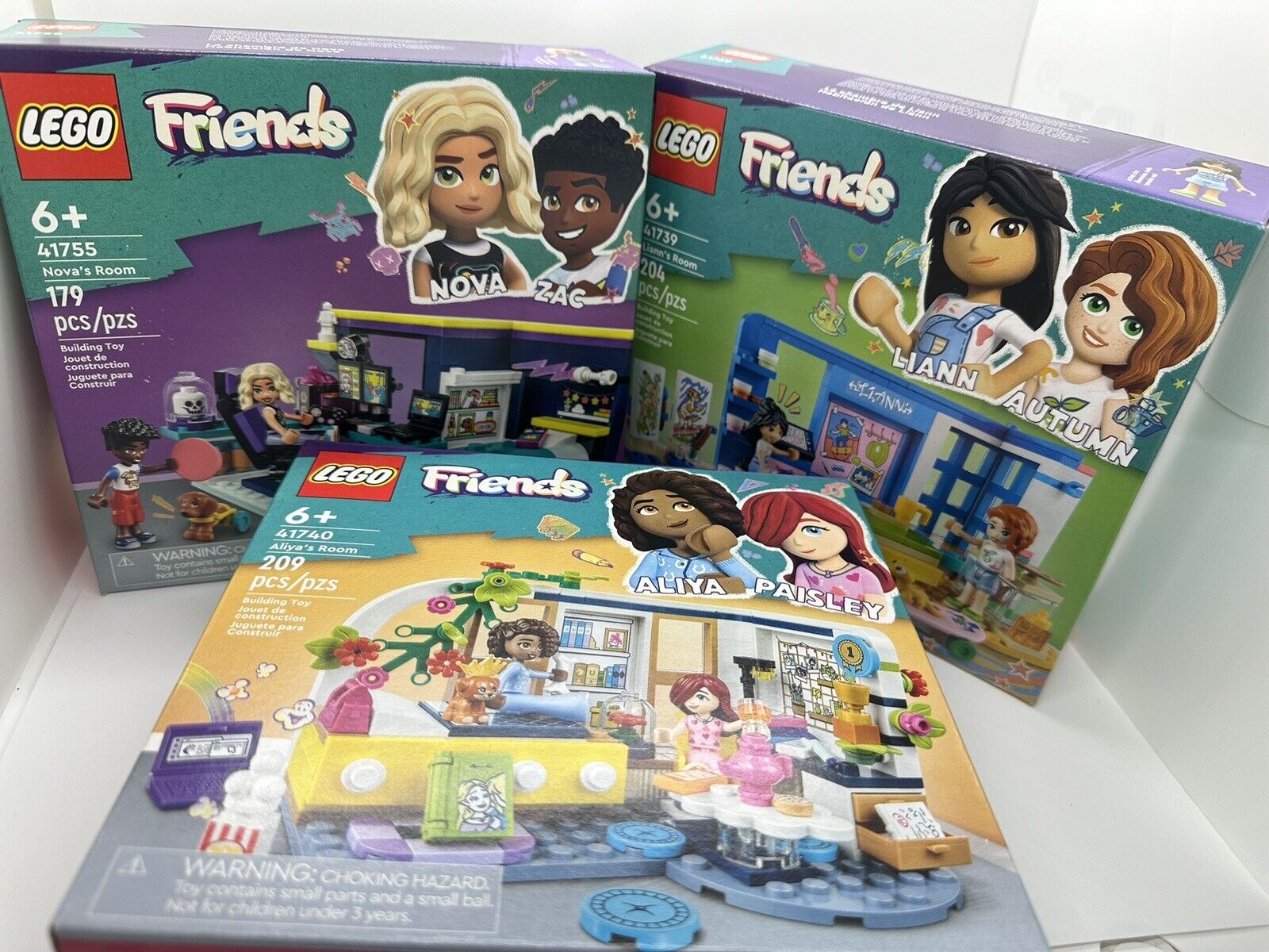 Lot 3 Lego Friends Sets New 41739 41755 41740 Nova Liann Aliya Zac Room Autumn