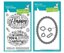 New Lawn Fawn GIANT EASTER MESSAGES Clear Stamp and Die Set LF2784  LF2785