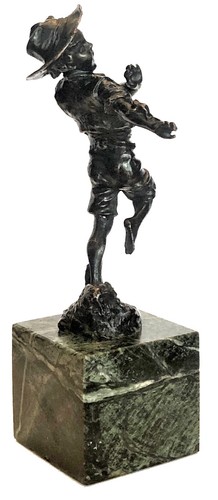 Carl Kauba, Frightened by the Frog, Viennese Bronze Sculpture, ca. 1915 - Picture 9 of 12