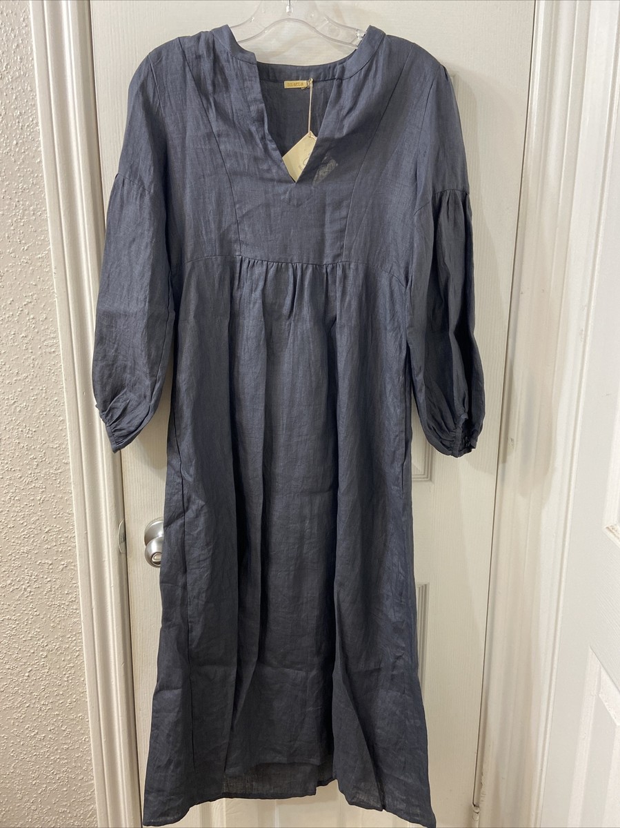 dark grey linen dress Matta Martina Iron Sz Xs (item 9.1) Radiant