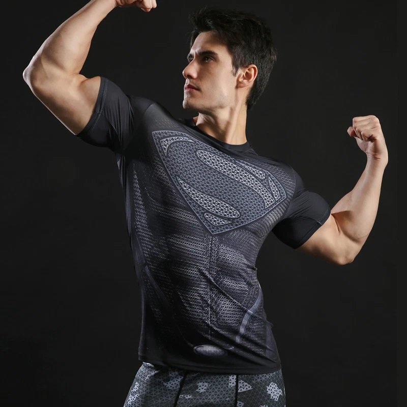 Herren T-Shirt Compression Top Fitnessstudio Superheld Avengers Marvel Muskel - Bild 3 von 4