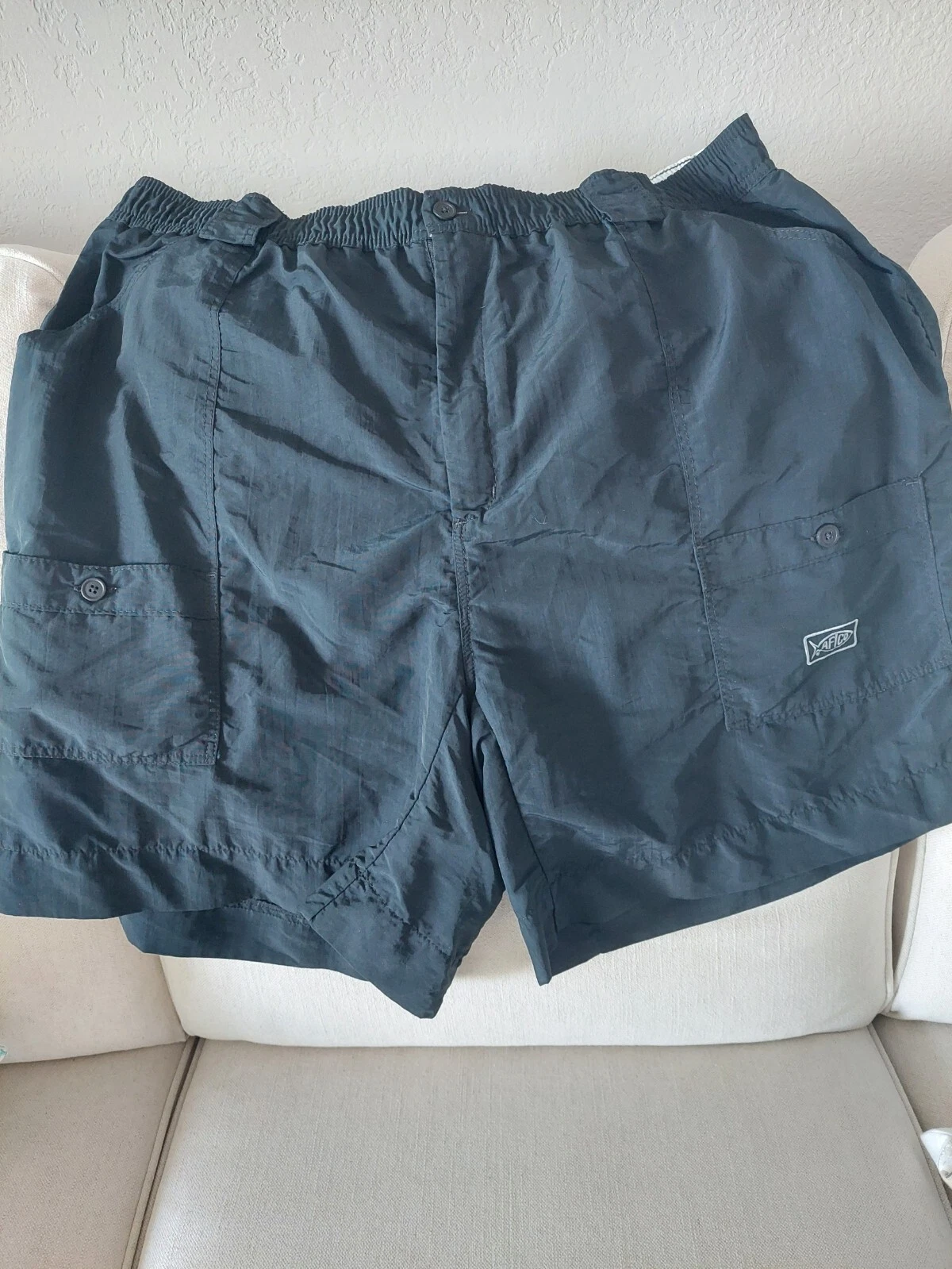 Aftco Mens Cargo Shorts 77697 Fishing Boating Outdoor M01L 8" inseam Sz 46 Black