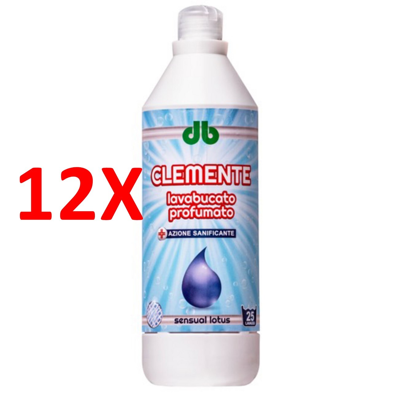12 X Clemente Lavabucato Profumato Sensual Lotus 25 Lavaggi 1 Lt
