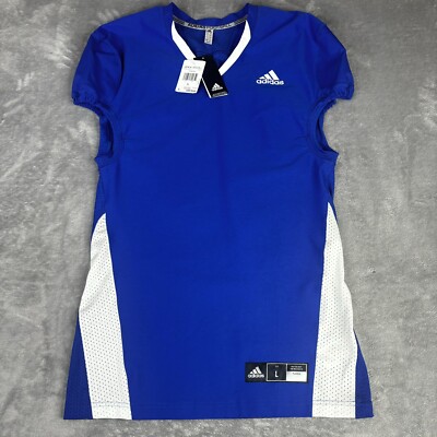 Adidas Football Practice Jersey Men's L WVN A1 Stock J Royal Blue/White New $95
