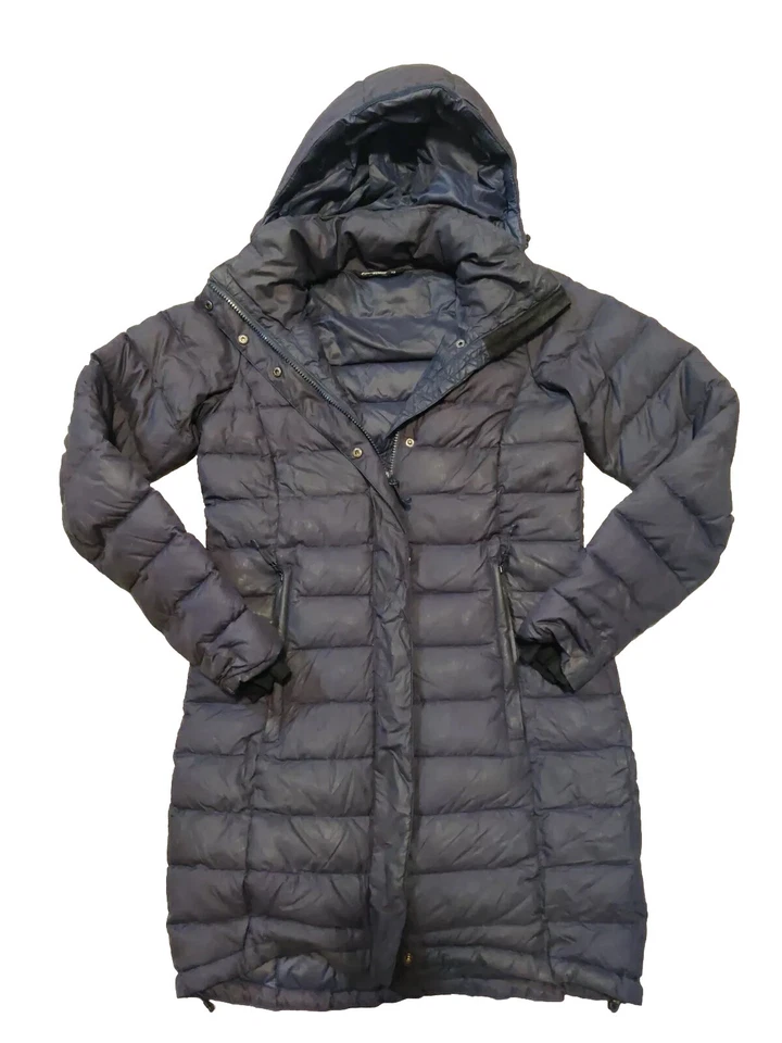 Bergans of Norway Down Coat  Womens XS Long Hooded Blue  Down  Winter Ski Parka - Image 3 of 4