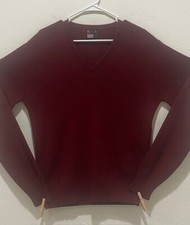 Men's Robert Bruce Sweater Tag L Actual Size M V-Neck Pullover Made USA EUC