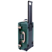 Trekking Green  Tan Pelican 1535 Air Case. No Foam. With wheels.