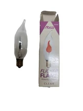 Vintage Abco 3 Watt Flicker Flame Bulbs Candelabra  Base New Old Stock