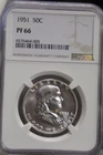 1951 US Proof Franklin Half 50c NGC PF66
