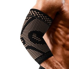 Copper Black Medium Elbow Compression Sleeve 2 Pack Tendonitis Joint Relief