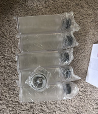 5-Pack 16oz Clear Plastic Rectangular Containers w/ Screw Lids  Labels