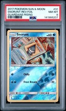 2017 Pokemon SM Guardians Rising Snorunt Reverse Holo #31 PSA 8 POP 3 KOMIYA