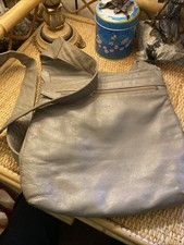 Taupe Grey leather Crossbody