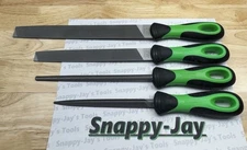 Snap-on Tools NEW GREEN 4pc Soft Grip Handle Mixed File Set SGFMX104G
