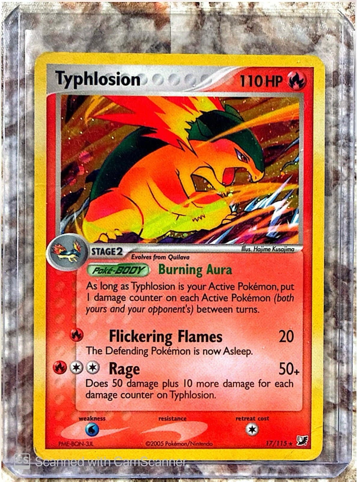 2005 Pokemon EX Unseen Forces Typhlosion Holo #17/115 LP/MP