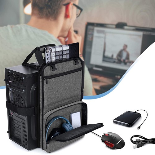 Desktop Computer Case Belt Holder Desktop Carrying Case with Pockets for8840 - Afbeelding 7 van 7