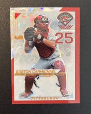 EASTON CARMICHAEL 2025 PANINI #159 HOLO PROSPECT TICKET RED ICE PITTSBURGH ⚾️ 