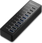 Amazon Basics - USB Hub, USB-A 3.1 Hub with 10 Ports and AC Adapter - 65W