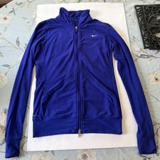 Nike Dri-FIT Women's Blue Track Jacket S Full Zip Lightweight Stretch