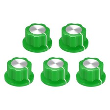 5pcs 6.4mm Shaft Hole Potentiometer Volume Control Rotary Knobs Green